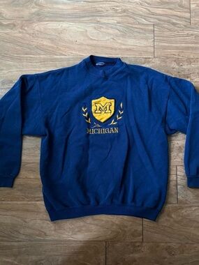 Michigan Logo Navy Crewneck Sweater